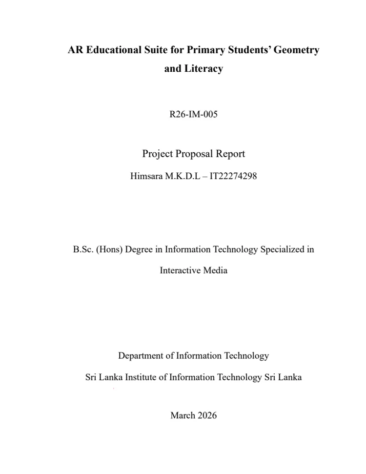First page of Individual Proposal — Luthira Himsara